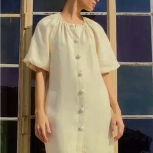 Marie Oliver Huxley Cream Puff Sleeve Dress XS